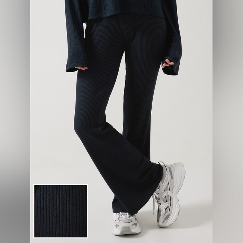 Athleta Black Ribbed Pants